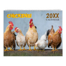 Calendrier mural 2027 Poulets Volaille Animaux