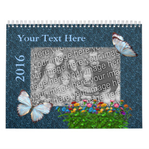 Calendrier Mural Ajouter Votre Photo Pretty Borders 2016