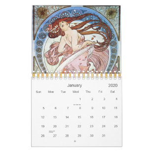 Calendrier Mural Alphonse Mucha Art
