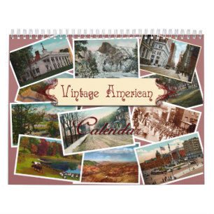 Calendrier mural américain vintage