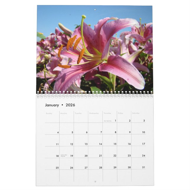 Calendrier Mural AMIS ! Cadeaux de Noël de fleurs de lis de (Jan 2026)