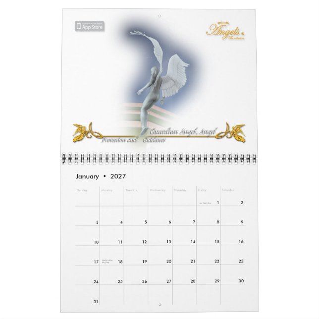 Calendrier Mural Angels, Collection Callendar (Jan 2027)