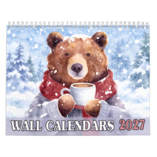 Calendrier mural Animalier à l'aquarelle 2027 Na