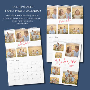 Calendrier mural annuel personnalisé avec vos phot
