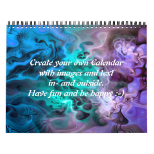 Calendrier Mural Apophyse Abstraite Fractal I + vos textes et image