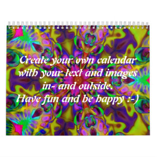 Calendrier Mural Apophyse Kaleidoscope II + votre texte et vos imag