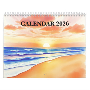 Calendrier mural aquarelle 2025