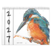 Calendrier Mural Aquarelle Oiseaux 2027