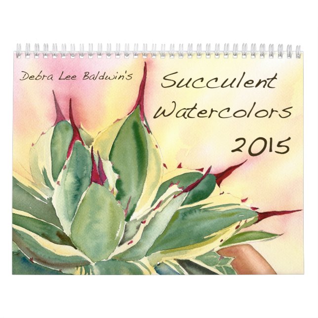Calendrier Mural Aquarelles succulentes 2015 par Debra Lee Baldwin (Protection)