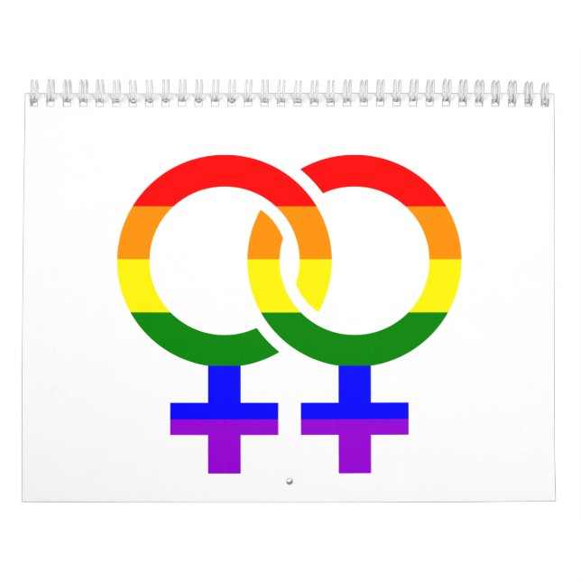 Calendrier Mural Arc-en-ciel lesbien femelle (Protection)