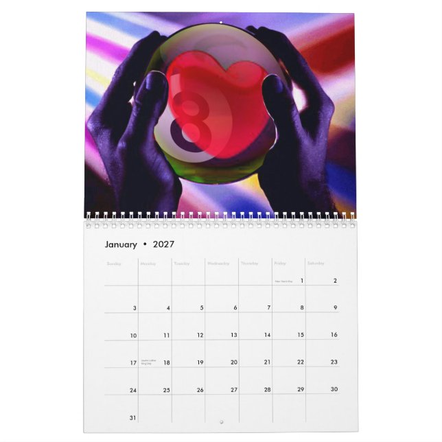 Calendrier Mural Art 2015 des billards (Jan 2027)