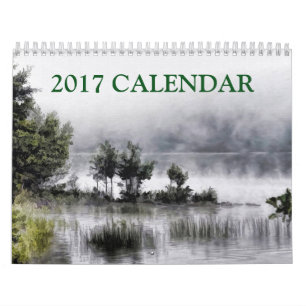 Calendrier Mural Art abstrait de belle peinture du paysage 2017