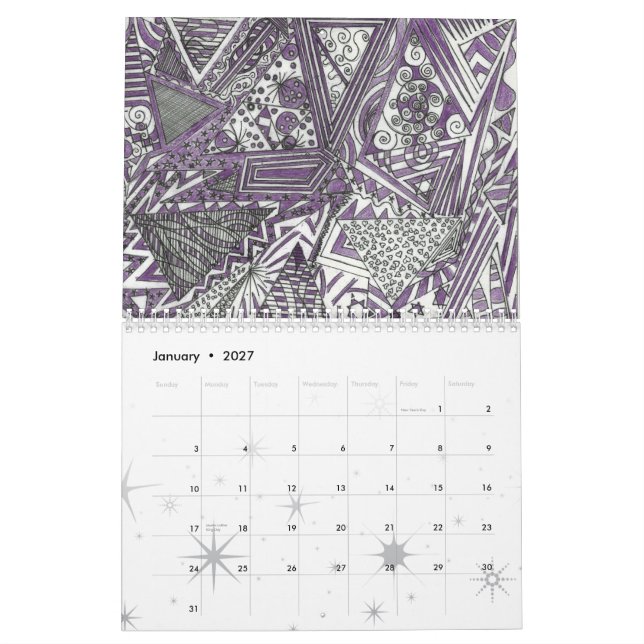 Calendrier Mural Art Calenar de vague d'amour (Jan 2027)