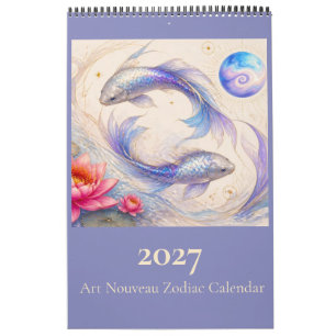 Calendrier mural Art Nouveau signes du zodiaque 20