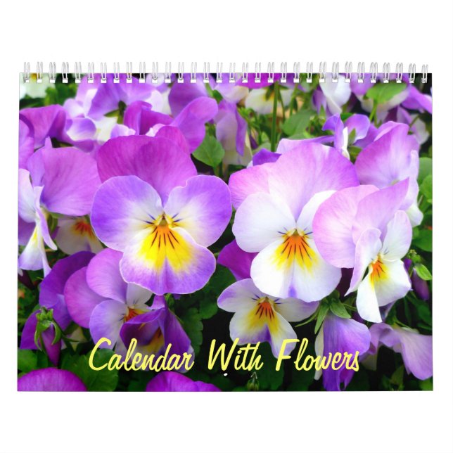 Calendrier mural avec fleurs (Protection)