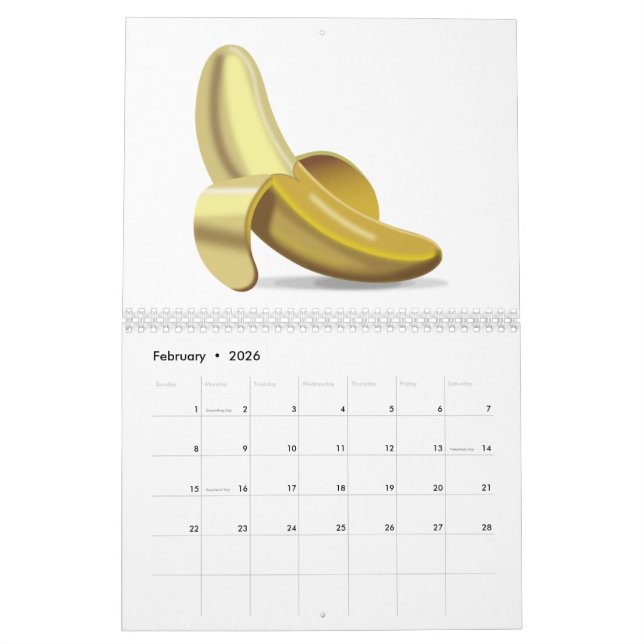 Calendrier Mural Banane - Emoji (Feb 2026)