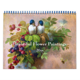 Calendrier Mural Belle peinture à fleurs Art fin