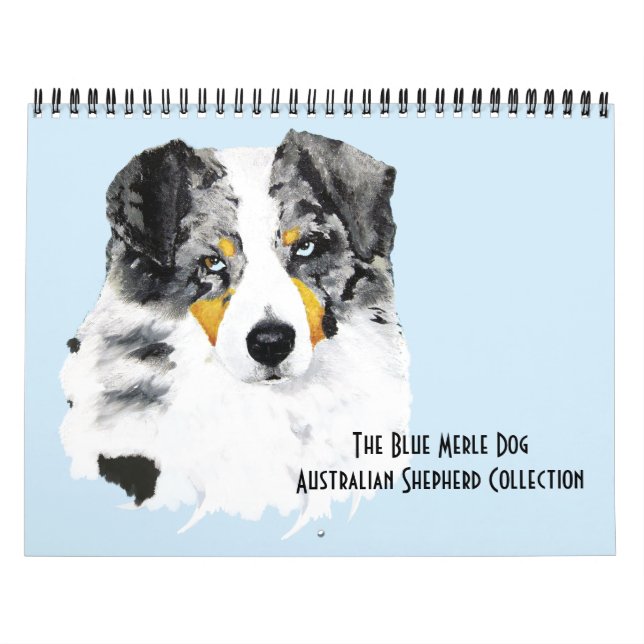 Calendrier Mural Blue Merle Australian Shepherd Deux pages M.Calend (Protection)