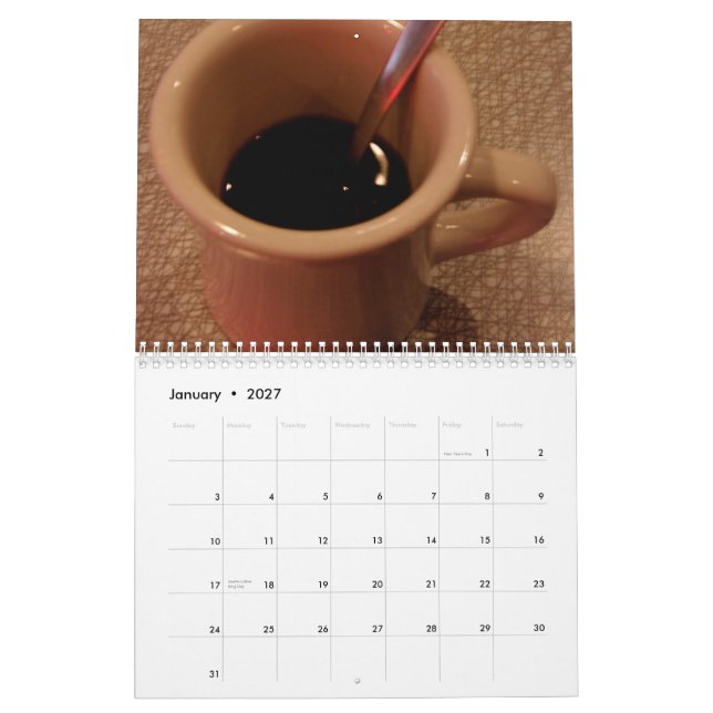 Calendrier Mural Café (Jan 2027)