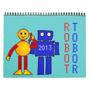Calendrier Mural Caricature de science-fiction pour robots