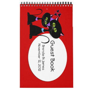 Calendrier Mural Cartoon Cats Mariage Guest Book