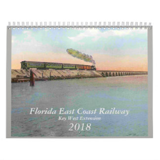 Calendrier Mural Chemin de fer vintage de Key West de 2018