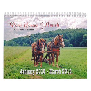 Calendrier Mural Chevaux de travail de l'Amish