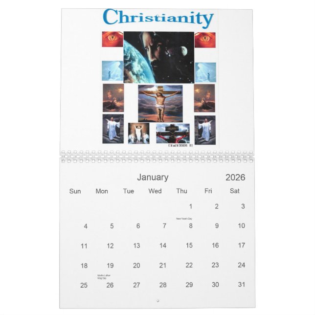 Calendrier Mural Christian calender (Jan 2026)