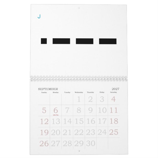 Calendrier Mural Code Morse Alphabet 24 Mois (Sep 2027)