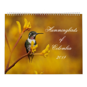 Calendrier Mural Colibris de la Colombie
