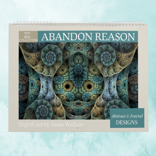 Calendrier Mural Collection bleue Fractales Abstraites 2026