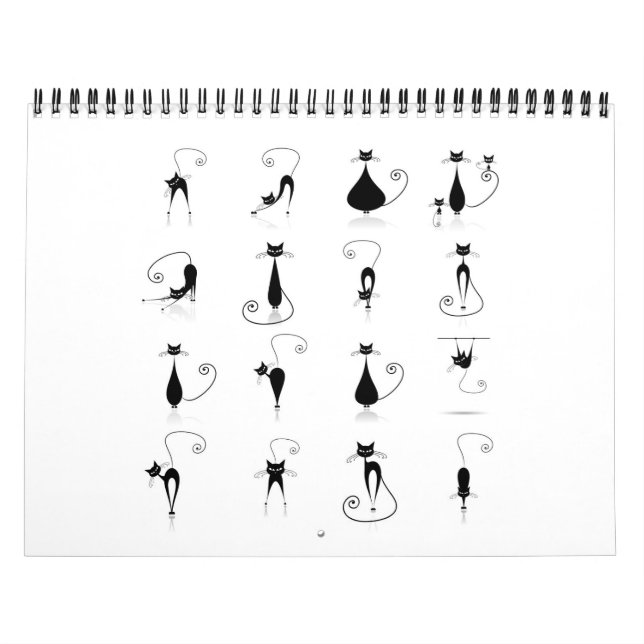 Calendrier Mural Collection de chats noirs (Protection)