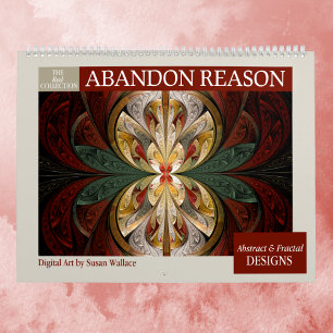 Calendrier Mural Collection rouge Fractales Abstraites 2025