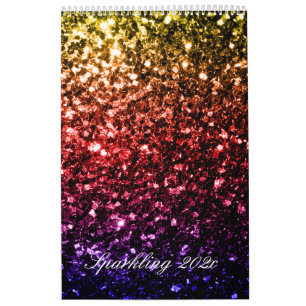 Calendrier Mural Colorful Sparkles Custom Printed Calendar 2025
