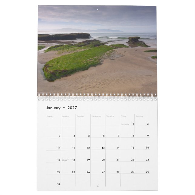 Calendrier Mural Côte de l'Orégon (Jan 2027)
