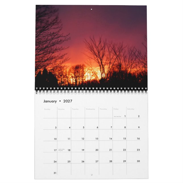 Calendrier Mural Coucher de soleil 2014 (Jan 2027)