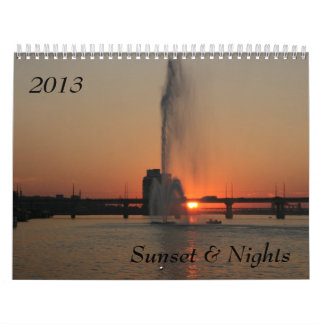 Calendrier Mural Coucher du soleil et nuits, 2013