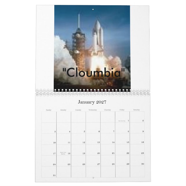 Calendrier Mural couverture, navette spatiale Calander, 2008 (Jan 2027)