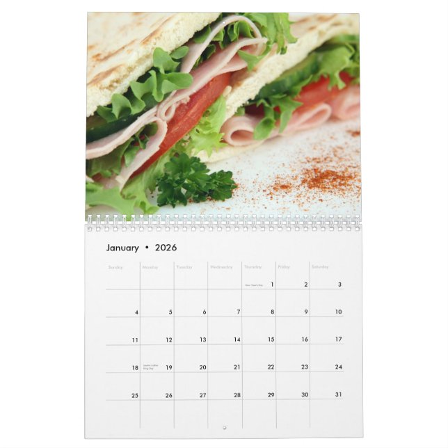 Calendrier Mural Cuisines internationales (Jan 2026)