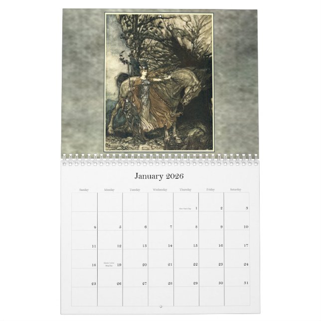 Calendrier mural d'Arthur Rackham 2011 (Jan 2026)