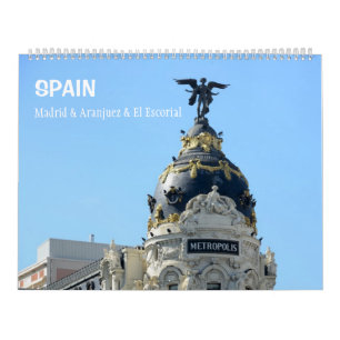 Calendrier mural de 12 mois autour de Madrid