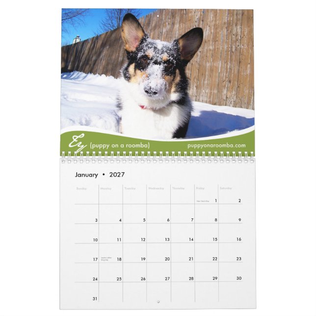 Calendrier mural de 2011 Corgis (avec des blogs) (Jan 2027)