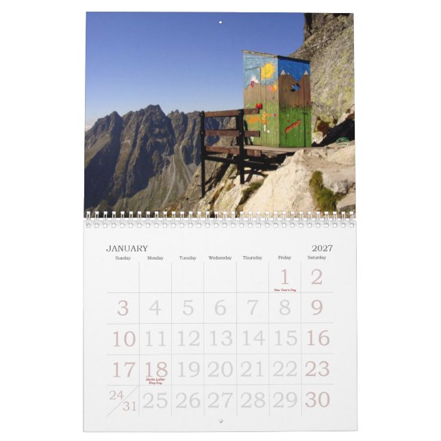 Calendrier mural de dépendances (Jan 2027)