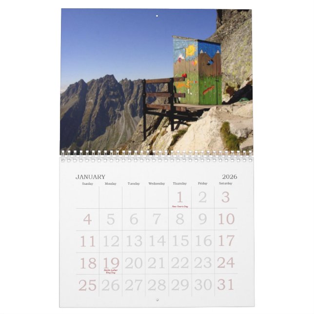 Calendrier mural de dépendances (Jan 2026)