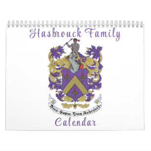 Calendrier mural de la famille Hasbrouck