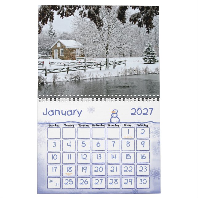 Calendrier mural de vallée de Saucon (Jan 2027)
