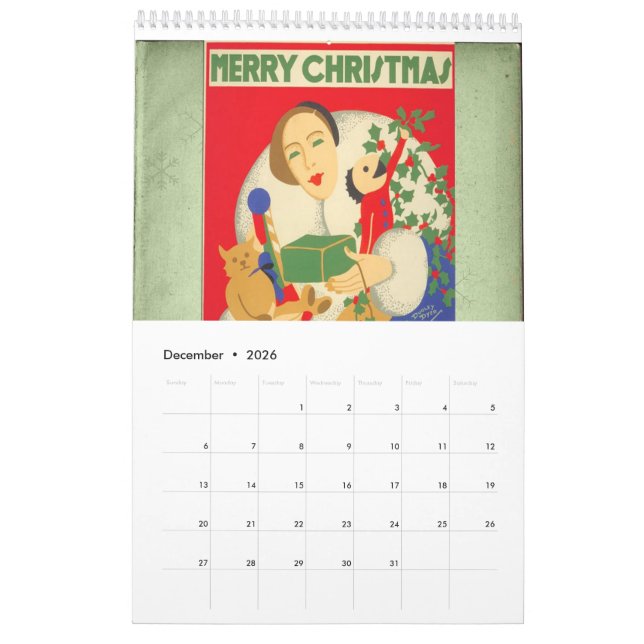 calendrier mural des années 1930 (Dec 2026)