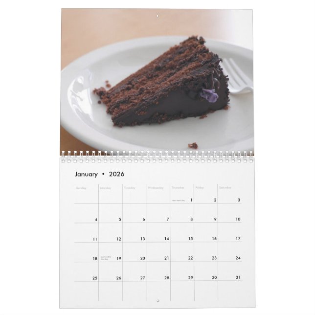 Calendrier Mural Desserts exquis (Jan 2026)