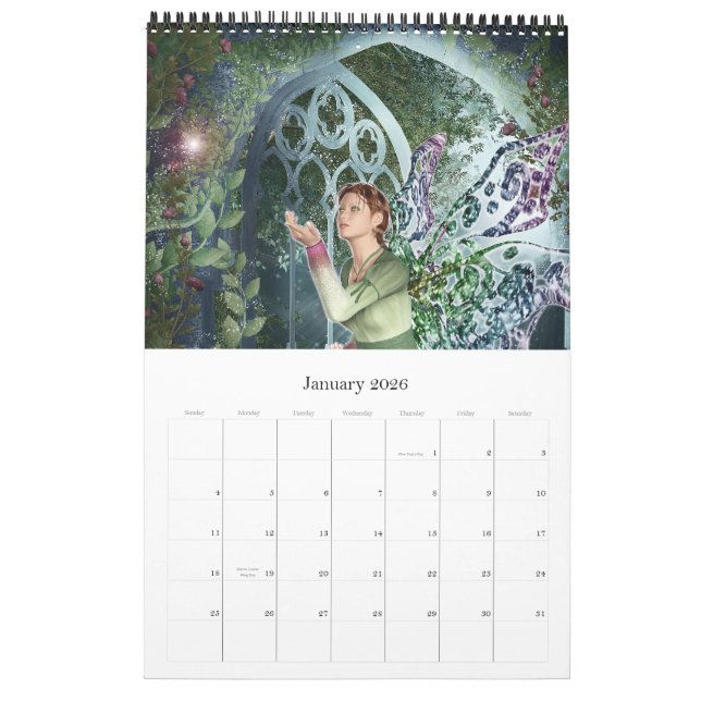 Calendrier Mural Dossier d'art d'imaginaire de KRW (Jan 2026)