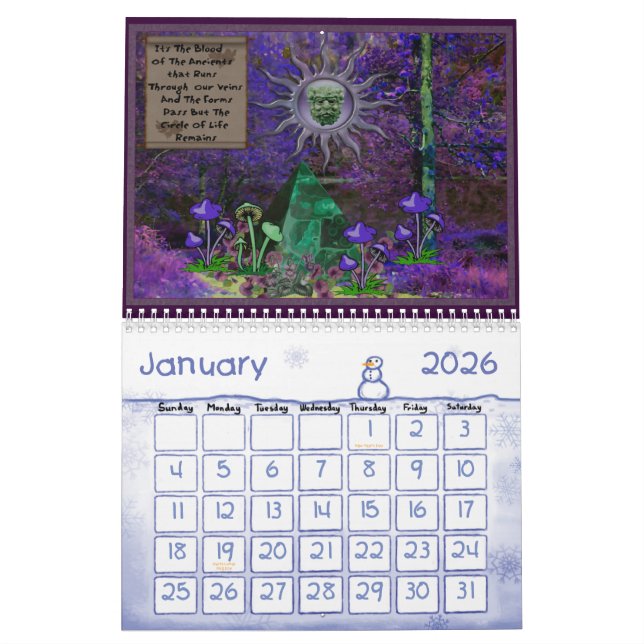 Calendrier Mural Douze mois de déesses (Jan 2026)